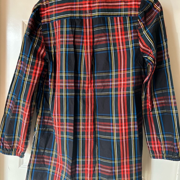 BNWT J. Crew Velet-trimmed V-neck Tunic in black Stewart Tartan in XS - Picture 6 of 8